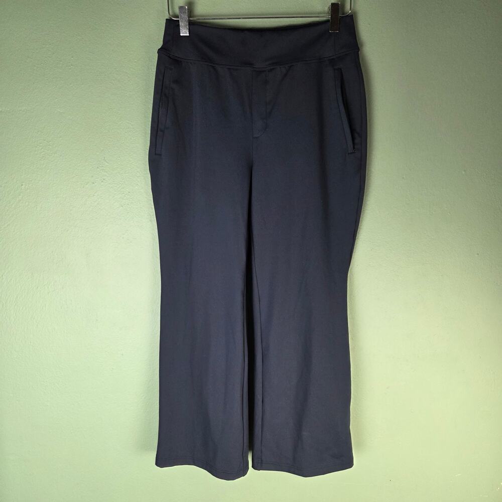 Halara Womens Medium Flex Daystretch Work Flare Pants with Side Zip Pockets Blue